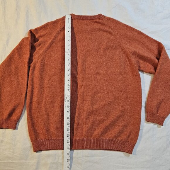 Men’s Crewneck Cashmere Sweater Pumpkin Spice Orange Size M - Picture 4 of 5